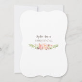 Charm Gold Rahmen Blush Pink Floral Christening Einladung (Rückseite)