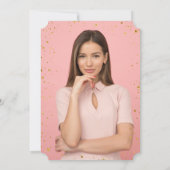 Charm Gold Sparkle Confetti Foto Graduation Party Einladung (Rückseite)