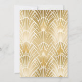 Charm Gold White Art Deco Great Gatsby Wedding Einladung (Rückseite)