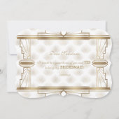 Charm Gold White Great Gatsby ist meine Bridesmaid Einladung (Rückseite)