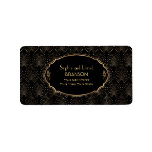 Charm Great Gatsby Vintag Art Déco Wedding 1920 Adressaufkleber