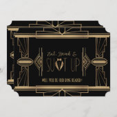 Charm Great Gatsby WILL DU MEIN RING BEARER SEIN Einladung (Vorne/Hinten)