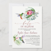 Charm Hummingbird Tropical Blume Baby in Bloom Einladung (Vorderseite)