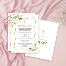 Charm Invitacion De Bautizo Con Flores Taufe