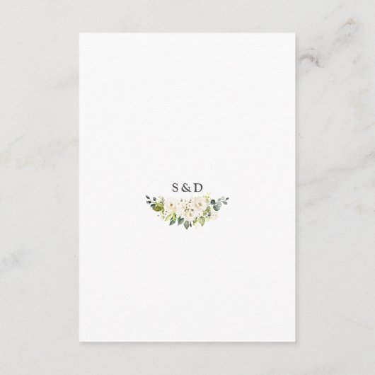 Charm Ivory Cream Blume Antler Hochzeitdetails Begleitkarte (Rückseite)