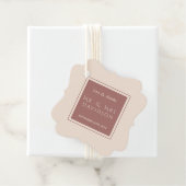 Charm Ivory Dark Peach Frame Typografy Wedding Geschenkanhänger (Beispiel)