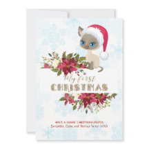 Charm Kid Mein 1. Weihnachtskätzchen Santa Poinset