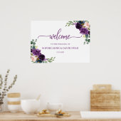 Charm Lavender Blue Floral Wedding Willkommenszeic Poster (Küche)