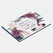 Charm Lavender Lila Blumenblut Hochzeit Gästebuch (Ecke)