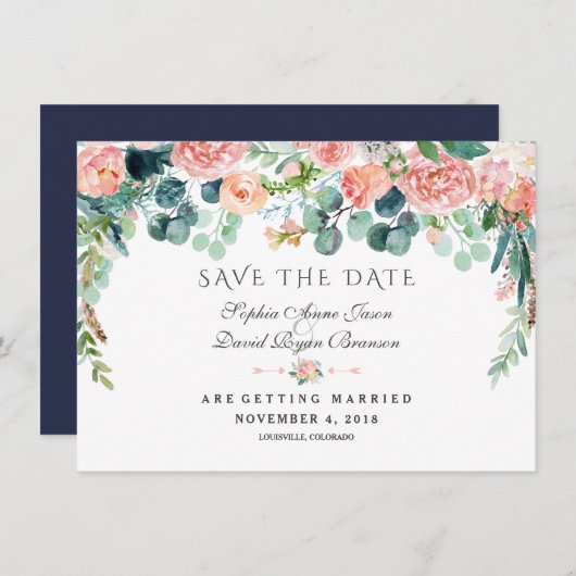 Charm Lavender Lila Blumenblüte Save the Date (Vorne/Hinten)