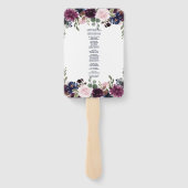 Charm Lavender Navy Blue Floral Bloom Programm Fächer (Rückseite)
