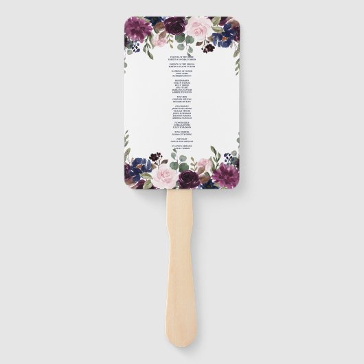 Charm Lavender Navy Blue Floral Bloom Programm Fächer (Rückseite)