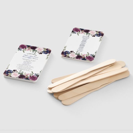 Charm Lavender Navy Blue Floral Bloom Programm Fächer (Non-assembled)