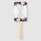 Charm Lavender Navy Blue Floral Bloom Programm Fächer (Vorderseite)