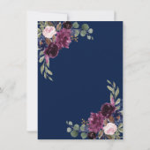 Charm Lavender Navy Blue Floral Engagement Party Einladung (Rückseite)