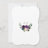 Charm Lavender Navy Blue Flowers Brautparty Einladung (Rückseite)