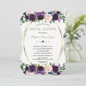 Charm Lavender Navy Blue Flowers Brautparty Einladung (Stehend Vorderseite)