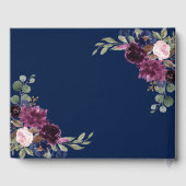Charm Lavender Navy Blumenblume Hochzeit Gästebuch (Rückseite)