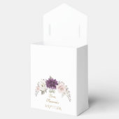 Charm Lavender Pink Blush Blume Monogramm Taufe Geschenkschachtel (Geöffnet)