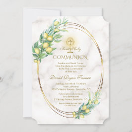 Charm Lemon Branches Marble Gold Heilige Kommune Einladung