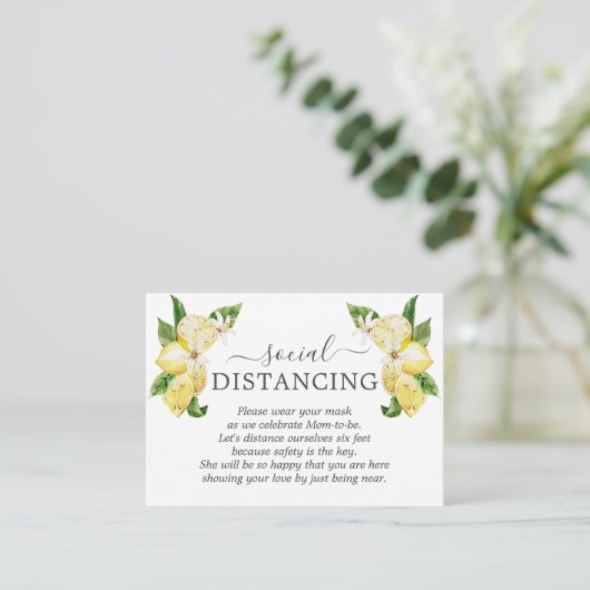 Charm Lemon Frucht Blume Babydusche Details Begleitkarte (Stehend Vorderseite)