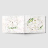 Charm Lemon Frucht Marmor Gold Cross Boy Taufe Gästebuch (Voll)