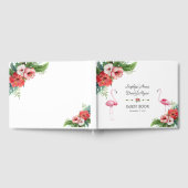 Charm Luau Flamingo Tropical Floral Wedding Gästebuch (Voll)