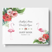 Charm Luau Flamingo Tropical Floral Wedding Gästebuch (Vorderseite)