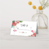 Charm Luau Flamingo Tropical Floral Wedding Platzkarte (Vorderseite)