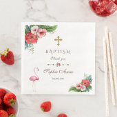 Charm Luau Flamingo Tropische Taufe der Blumen Serviette (Beispiel)