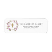 Charm Magnolia Blume Gold Taufe Rücksendeadresse (Vorne)