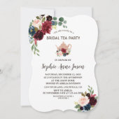 Charm Merlot Navy Brautparty Tee Party Einladung (Vorderseite)