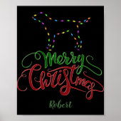 Charm Merry Christmas Light Bulbs Dog Monogram Tod Poster (Vorne)