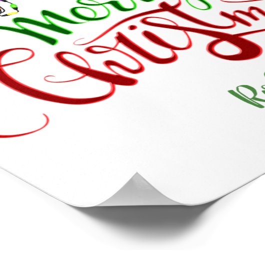 Charm Merry Christmas Light Bulbs Dog Monogram Tod Poster (Ecke)