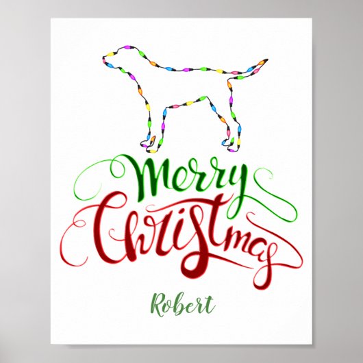 Charm Merry Christmas Light Bulbs Dog Monogram Tod Poster (Vorne)