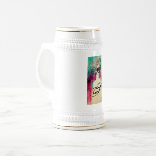 CHARM MONOGRAM BIERGLAS (Vorderseite Links)