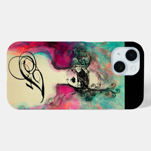 CHARM MONOGRAM / Mysteriöse Schönheit mit Maske Case-Mate iPhone Hülle (Rückseite (Horizontal))