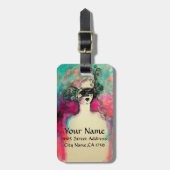 CHARM MONOGRAM / Mysteriöse Schönheit mit Maske Gepäckanhänger (Vorderseite vertikal)