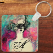 CHARM MONOGRAM / Mysteriöse Schönheit mit Maske Schlüsselanhänger (Rückseite)