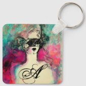 CHARM MONOGRAM / Mysteriöse Schönheit mit Maske Schlüsselanhänger (Rückseite)