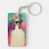 CHARM MONOGRAM / Mysteriöse Schönheit mit Maske Schlüsselanhänger (Rückseite)