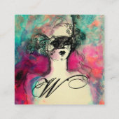 CHARM MONOGRAM / Mysteriöse Schönheit Quadratische Visitenkarte (Rückseite)