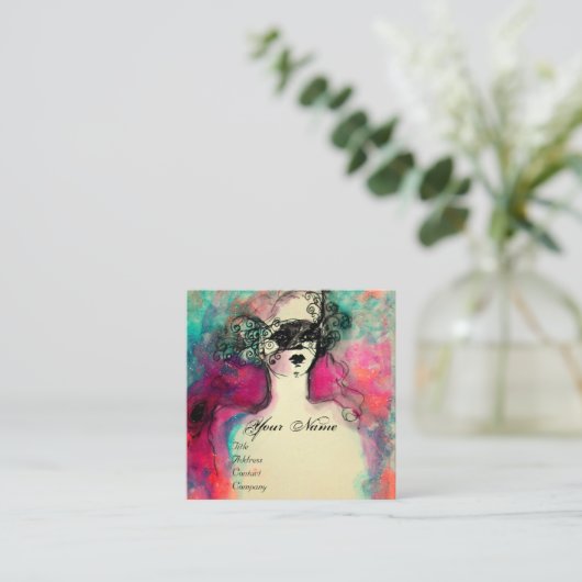 CHARM MONOGRAM / Mysteriöse Schönheit Quadratische Visitenkarte (Stehend Vorderseite)