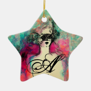 CHARM MONOGRAM, Stern Keramik Ornament