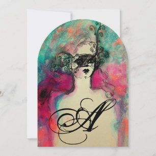 CHARM MONOGRAM , Sweet 16 Maskenball Party Einladung