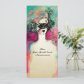 CHARM MONOGRAM Sweet 16 Masquerade Party, Champagn Einladung (Stehend Vorderseite)