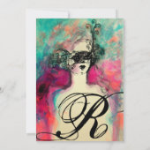 CHARM MONOGRAM , Sweet 16 Masquerade Party Einladung (Rückseite)