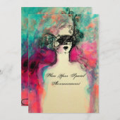 CHARM MONOGRAM , Sweet 16 Masquerade Party Einladung (Vorne/Hinten)