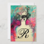 CHARM MONOGRAM , Sweet 16 Masquerade Party Einladung (Rückseite)