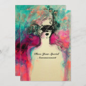 CHARM MONOGRAM , Sweet 16 Masquerade Party Einladung (Vorne/Hinten)